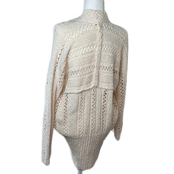 NWOT Free People - Cable Stitch Cardigan Button Front Cream Pockets Size Small - Picture 5 of 13